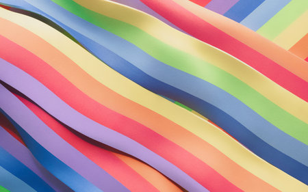 Close-up stripes rainbow for colorful abstract background, 3d illustration
