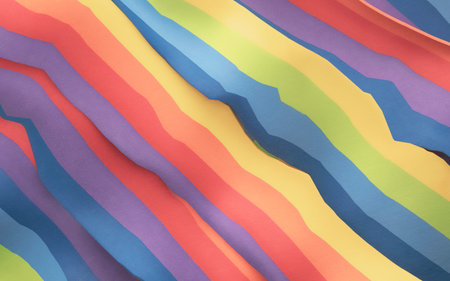 Close-up stripes rainbow for colorful abstract background, 3d illustrationの写真素材