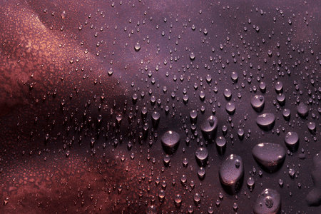 Water drops on gradient background. Top viewsの写真素材