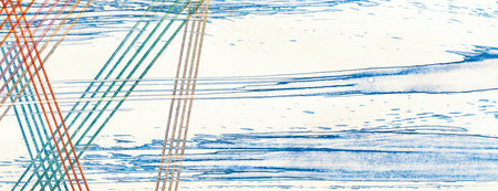 Abstract background with stripes, watercolors on paper textureの写真素材