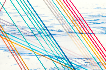 Abstract background with stripes, watercolors on paper textureの写真素材