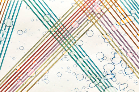 Abstract background with stripes, watercolors on paper textureの写真素材