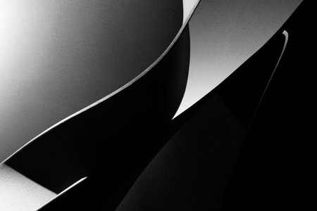 Geometrical shapes on dark background, abstract 3d illustration