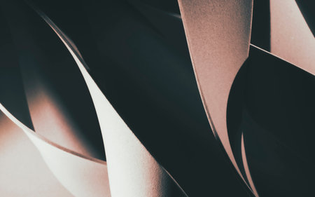 Close up of wavy elements, abstract 3d illustration