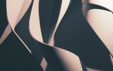 Abstract, wavy shapes on dark background, 3d illustration