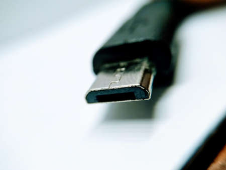 Macro USB isolated on white background