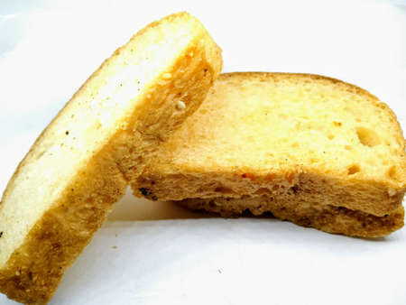 A picture of dry rusk isolated on white background