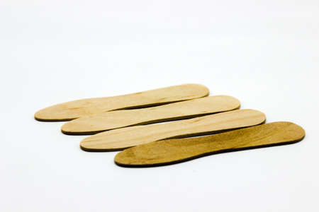 A picture of wood spoon on white background