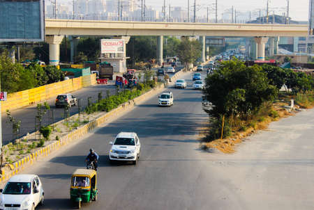 A picture of Traffic on highway with carsのeditorial素材