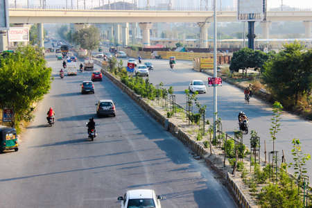 A picture of Traffic on highway with carsのeditorial素材