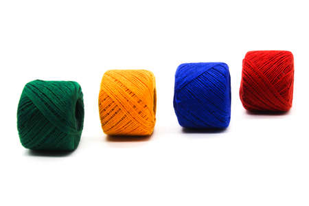 A picture of thread spools isolated on white background