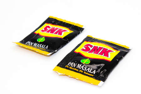 Noida , Utter pardesh , India - october 18 2021 , Chewing tobacco , A picture of Chewing tobacco on white background with selective focus in noida october 18 2021のeditorial素材