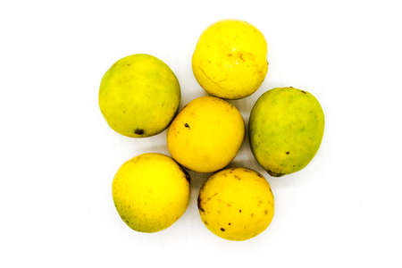 Lemons isolated on white background with selective focus