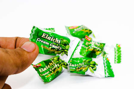 Noida , Utter pardesh , india - october 18 2021 , candy , A picture of candy isolated on white...