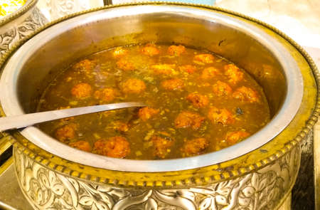A picture of vegetable curry with selective focus