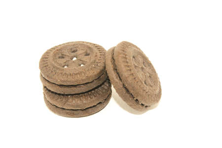 A picture of biscuits on white background with selective focus