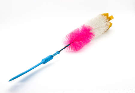 Pipe Cleaning Brush on white background with selective focusの写真素材