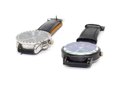 A picture of wristwatch on white background with selective focusの写真素材