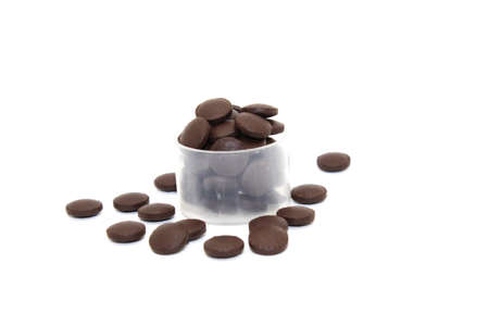 A picture of pills on white background with selective focusの写真素材
