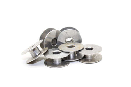 A picture of sewing machine parts with selective focus
