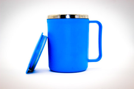 Hot coffee mug with selective focusの写真素材