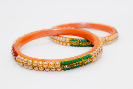 Diamond bracelets bangle isolated on white backgroundの写真素材