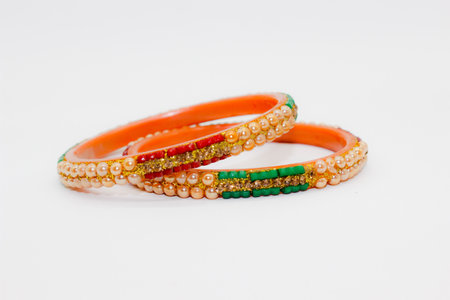 Diamond bracelets bangle isolated on white backgroundの写真素材