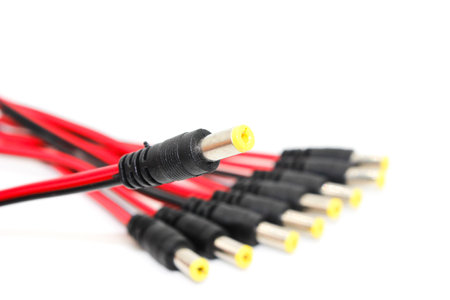 CCTV cable BNC Connector with Copper Cable isolated on white background