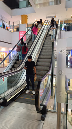 Noida , india - picture of escalator stairs DLF mall in noida sec -18 march 15 2026