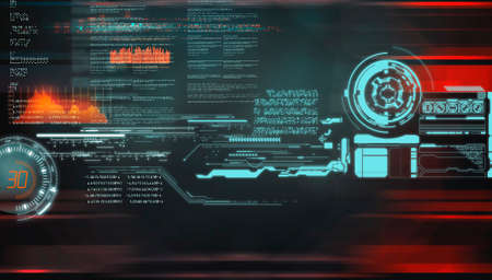 Futuristic user interface . High tech screens data and information .
