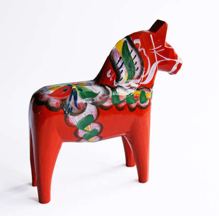 Genuine Swedish horse made ââof woodの写真素材