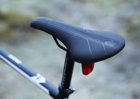 HOLO, SWEDEN, March 20. 2015. Black bicycle saddleのeditorial素材
