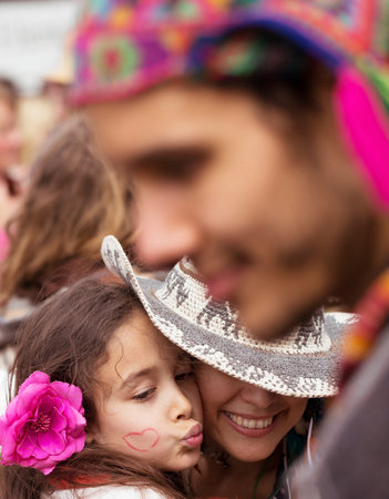 STOCKHOLM, SWEDEN - MAY 31, 2015. Peace and Love Parade. Street party in Stockholm, a group of men,...