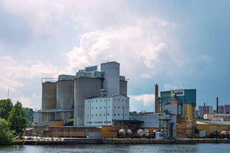 STOCKHOLM SWEDEN September 22-2015: Cement factory in southern Stockholm.のeditorial素材