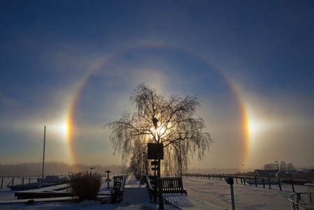 Weather phenomena in Trosa Sweden. THIS IMAGE IS NOT tampered: This is what it looked like in reality. NO FILTER IS USED.の写真素材