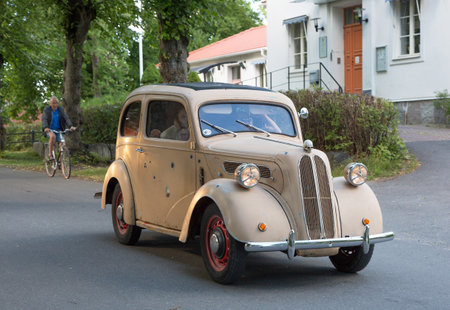 TROSA SWEDEN July 7 2016.  Ford Anglia model year 1952.のeditorial素材
