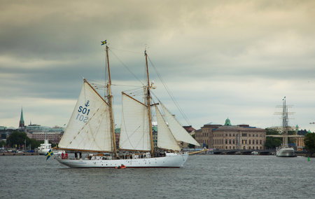 STOCKHOLM SWEDEN 4 JUNE 2017. Sailing ship Gladan in Stockholm.のeditorial素材