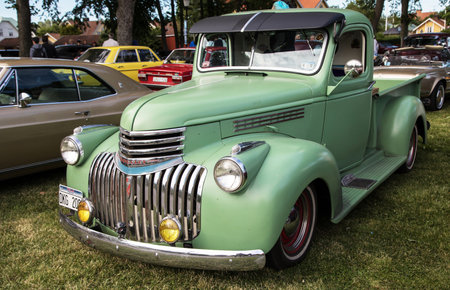 TROSA SWEDEN June 29 2017. Chevrolet Pick up, year 1946.のeditorial素材