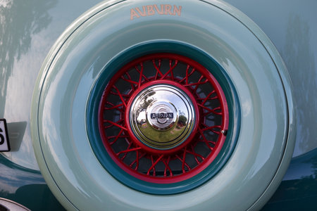 TROSA SWEDEN June 29 2017. AUBURN 652 Y. Year 1934 light green. A car brand that was manufactured until 1937 in Indiana, United States.のeditorial素材