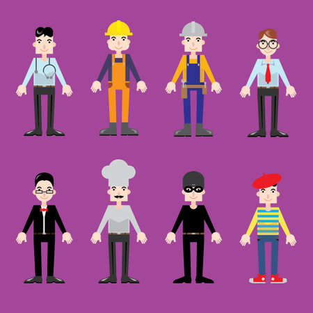 Different professions at infographic style. Good for websites or graphic worksのイラスト素材