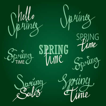 Modern lettering about spring time. Vintage styled calligraphy. written styleのイラスト素材