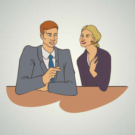 illustration with groupe of office peopleのイラスト素材