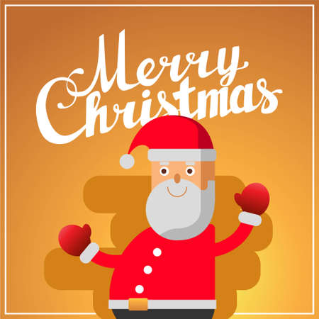 Square postcard with Holidays hand lettering words merry christmas caligraphyのイラスト素材