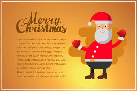 Horisontal postcard or banner with Holidays hand lettering words merry christmas caligraphyのイラスト素材