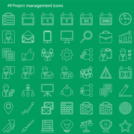 Vector set of 49 modern project management and business iconsのイラスト素材