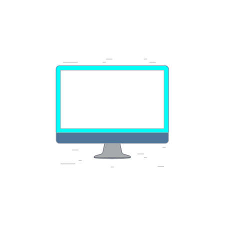 Vector illustration or icon with monitore blank screen in outline style with noisy backgroundのイラスト素材