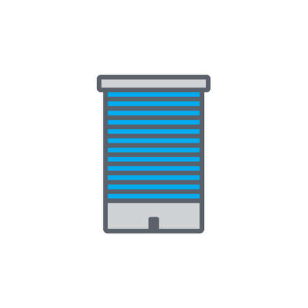 Vector icon or illustration showing real estate business with office building in outline styleのイラスト素材