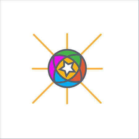 Vector icon or illustration showing advertise in outline design styleのイラスト素材