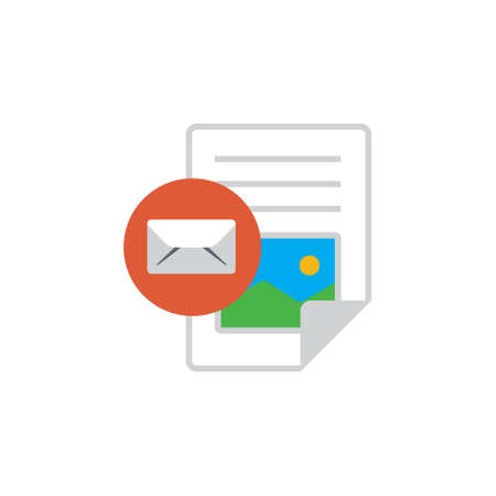 Vector icon or illustration showing text and image content in materail design styleのイラスト素材