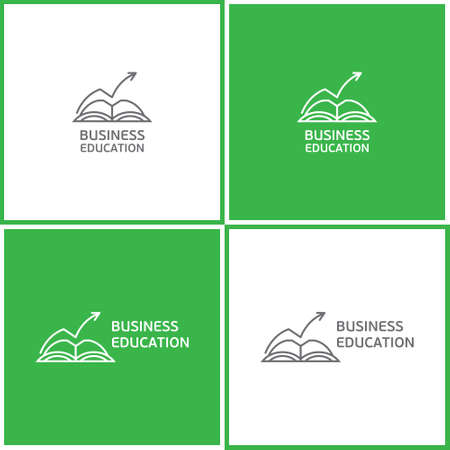 Vector eps logotype or illustration about business education in outline styleのイラスト素材